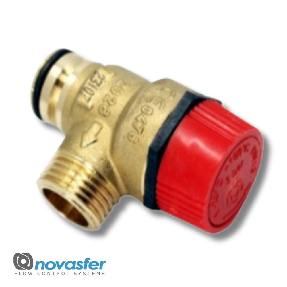 3 BAR EMNİYET VENTİLİ NOVASFER V KANAL ERKEK ÇIKIŞ O-RING GECMELİ BAYMAK BAXI BOSCH TİP NV4008G